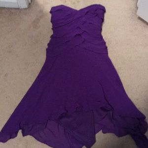 Strapless purple dress